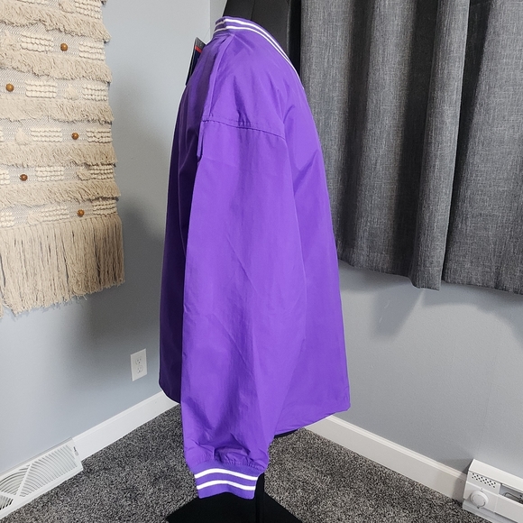 TONIX Teamwear V-Neck Nylon Windshirt Mens XL Purple Basketball Windbreaker NWT - Picture 4 of 16